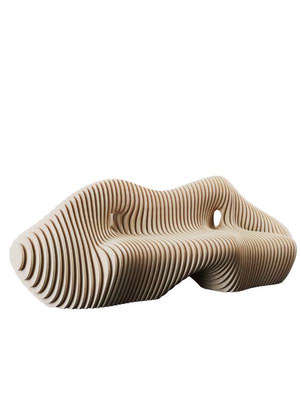 Morph G Series sculptural bench and lounge seating by Fomra with flowing carved contours for modern interiors in the USA and Canada.